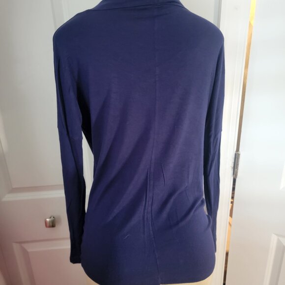 Zenana Outfitters Purple Drape Front Long Sleeve Top Style RT-9031 - Picture 7 of 9